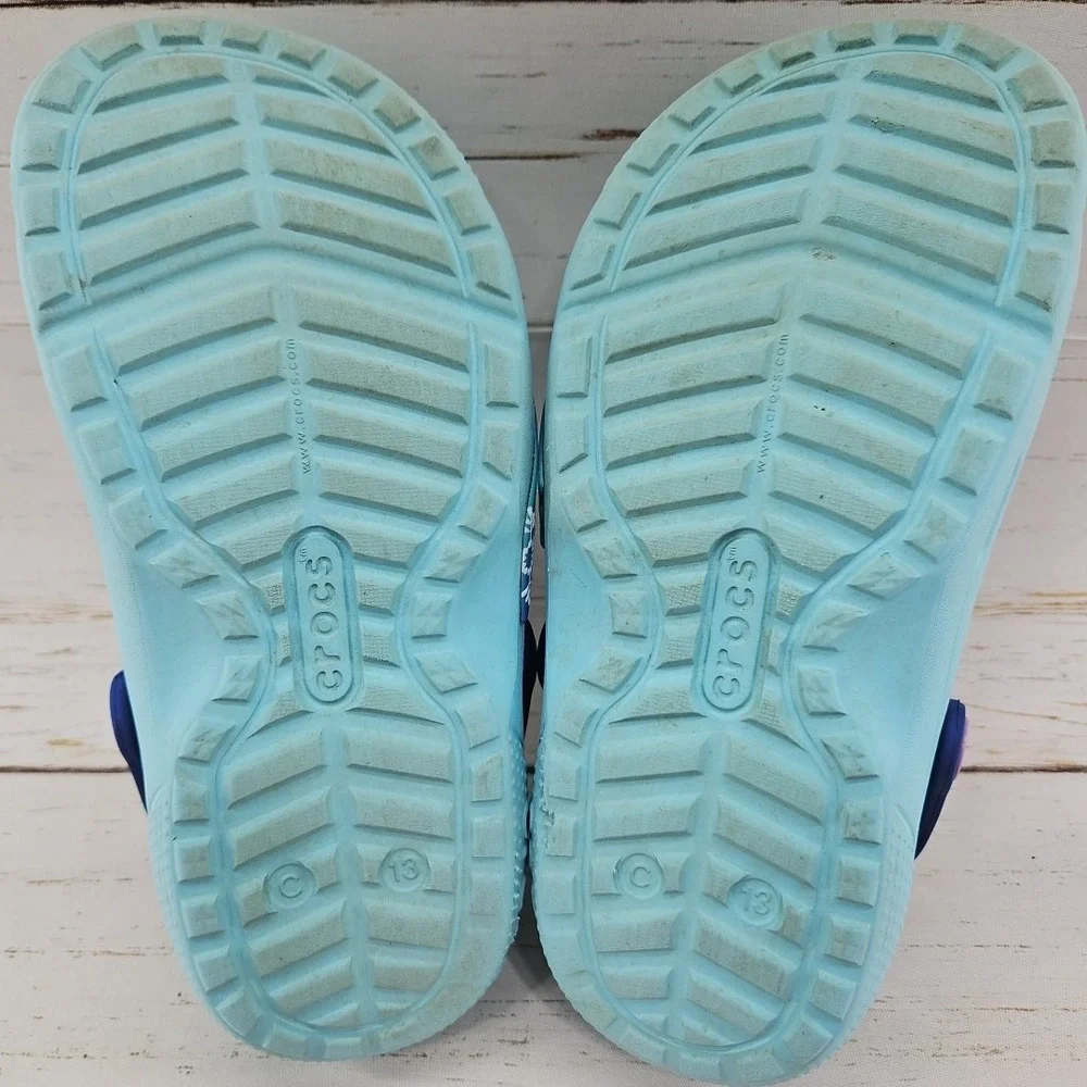 Crocs Disney‎ Frozen Movie Anna Elsa Girls C13 Fleece Lined Shoes Sandals